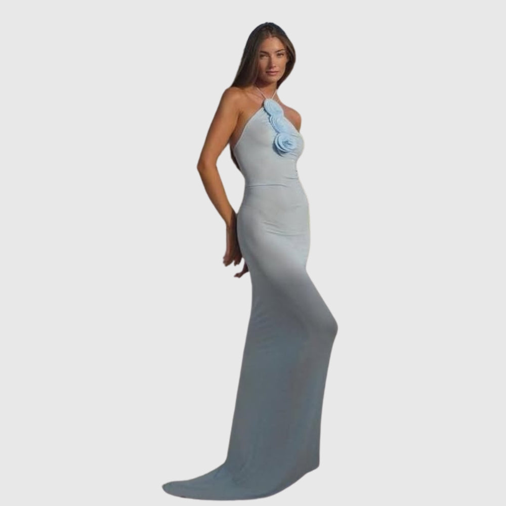 Tara | Women's Floral Halter Maxi Summer Dress