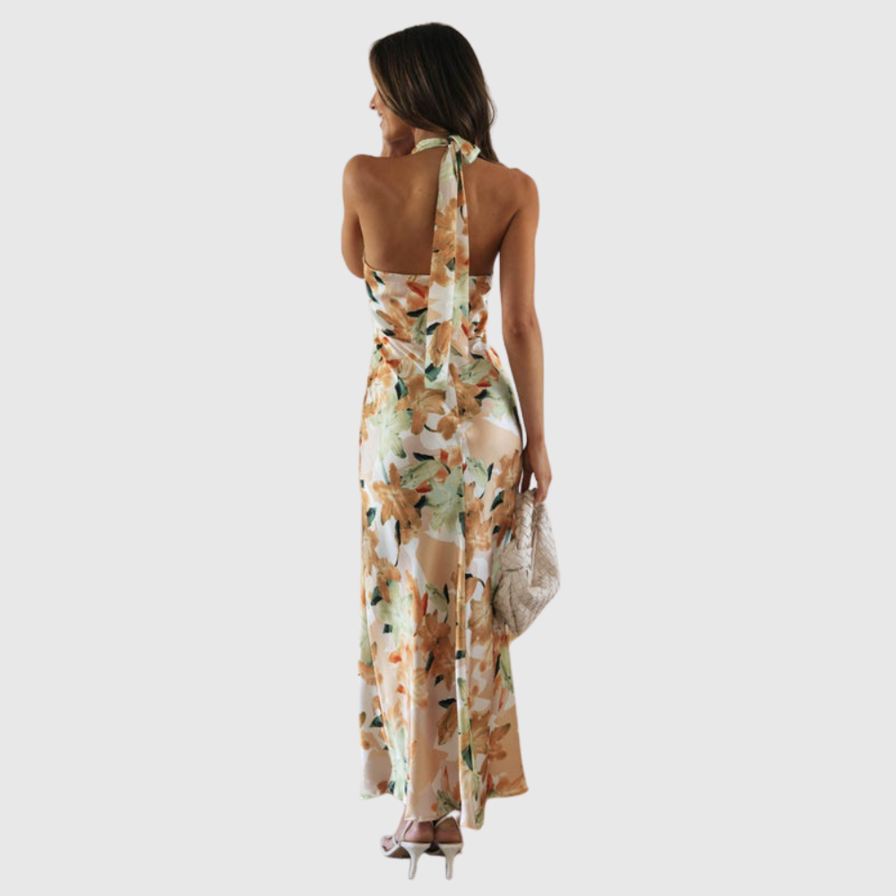 Ember | Women's Floral Halter Open Back Maxi Dress