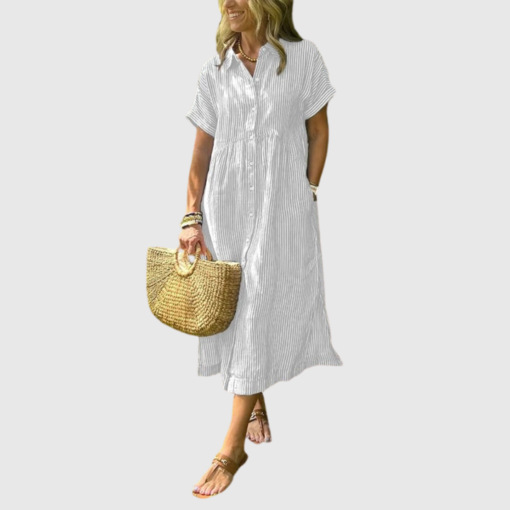 Corinne™ | Striped Button-Up Shirt