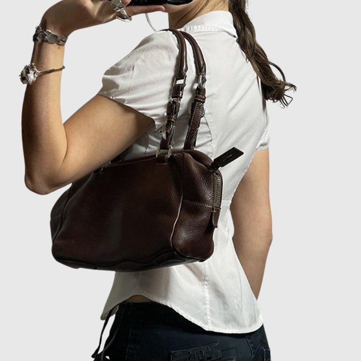 White Vintage Slim Waist V Neck Short Sleeve Shirt