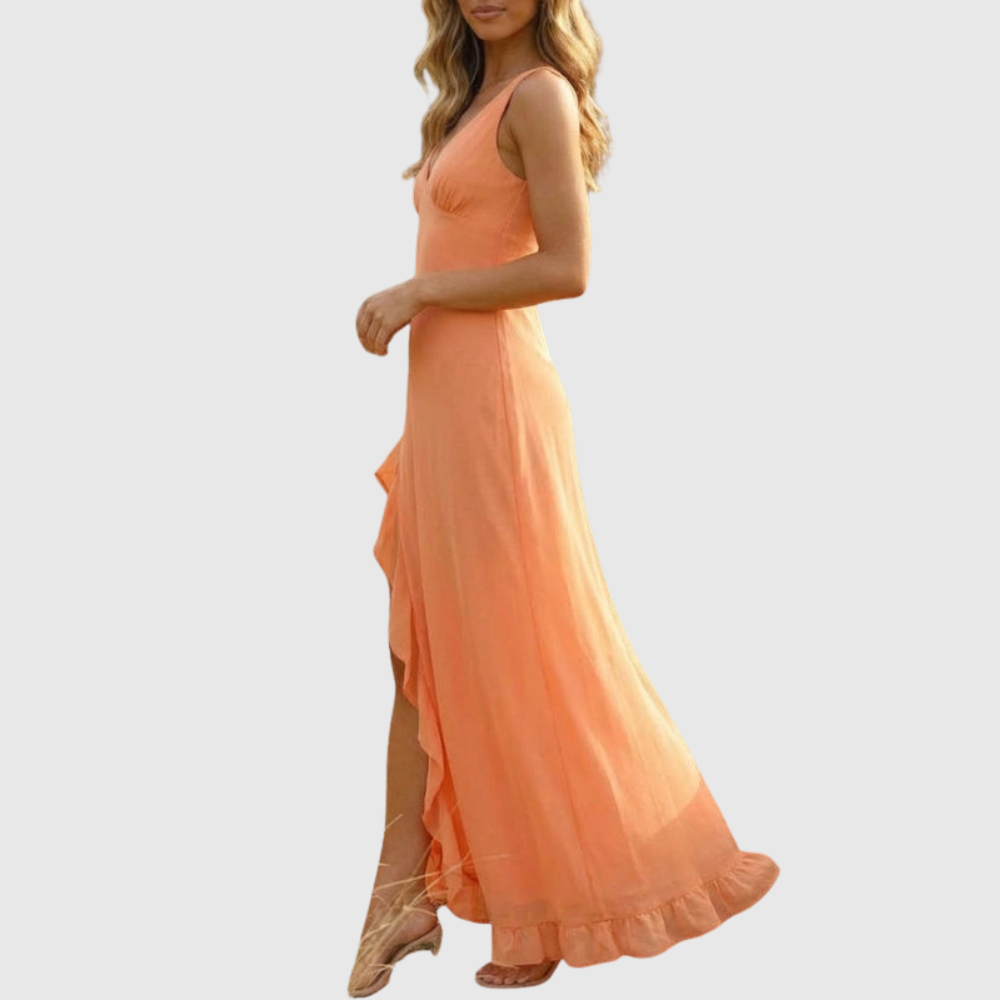 Alora | Women's Sleeveless V-Neck Maxi Summer Wedding Guest Dress
