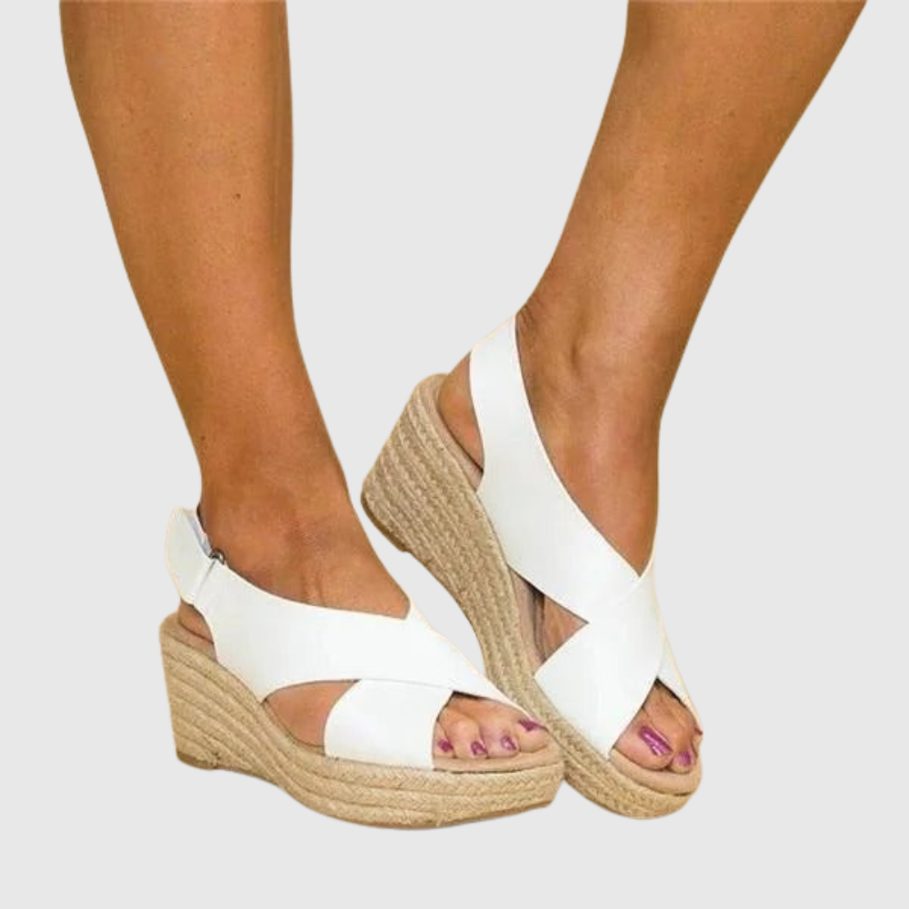 Women's Orthopedic Espadrilles Wedge Sandals With Cross Straps
