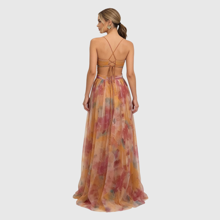 Angela | Women's Romantic Sleeveless Maxi Wedding Guest Dress