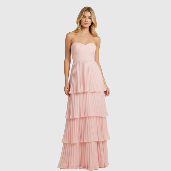 Odessa | Women's Strapless Tiered Maxi Wedding Guest Dress