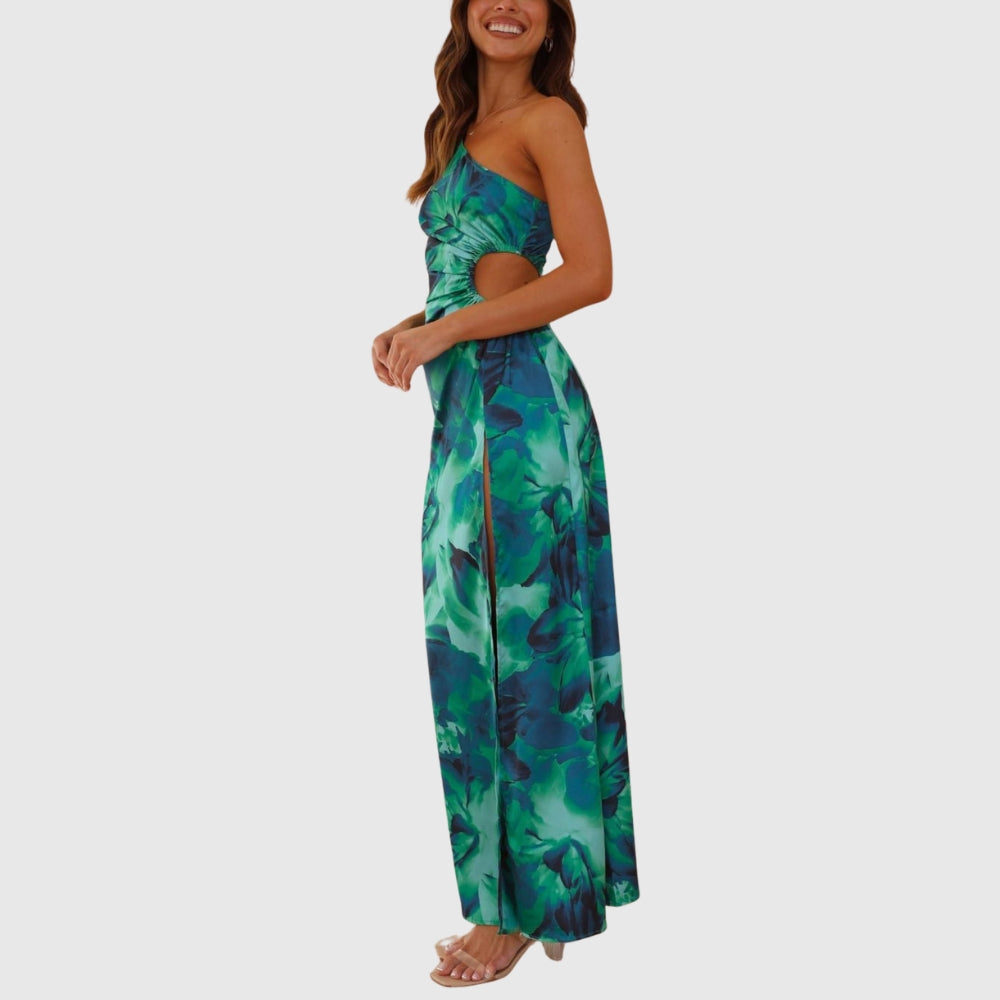 Alayah | Women's Floral One-Shoulder Maxi Summer Dress