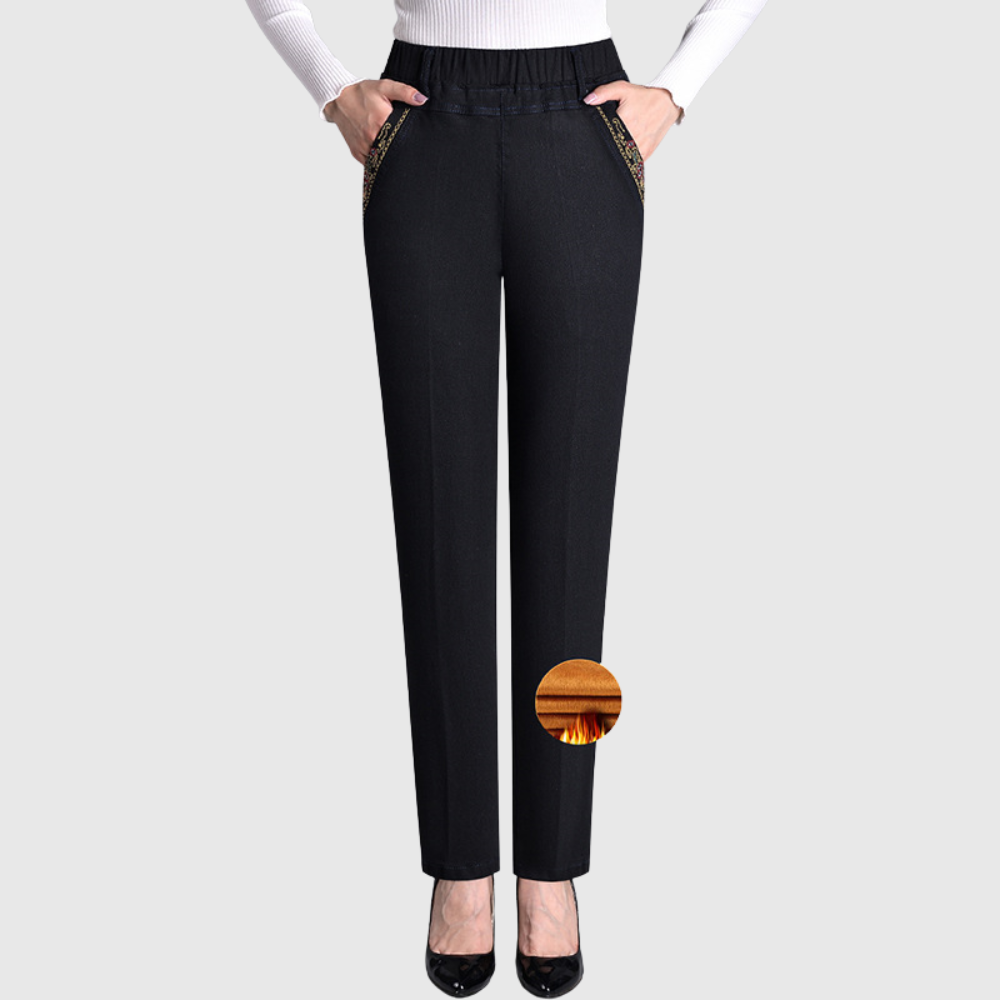 Laluna® | Women's jeans with side pockets and elastic waist