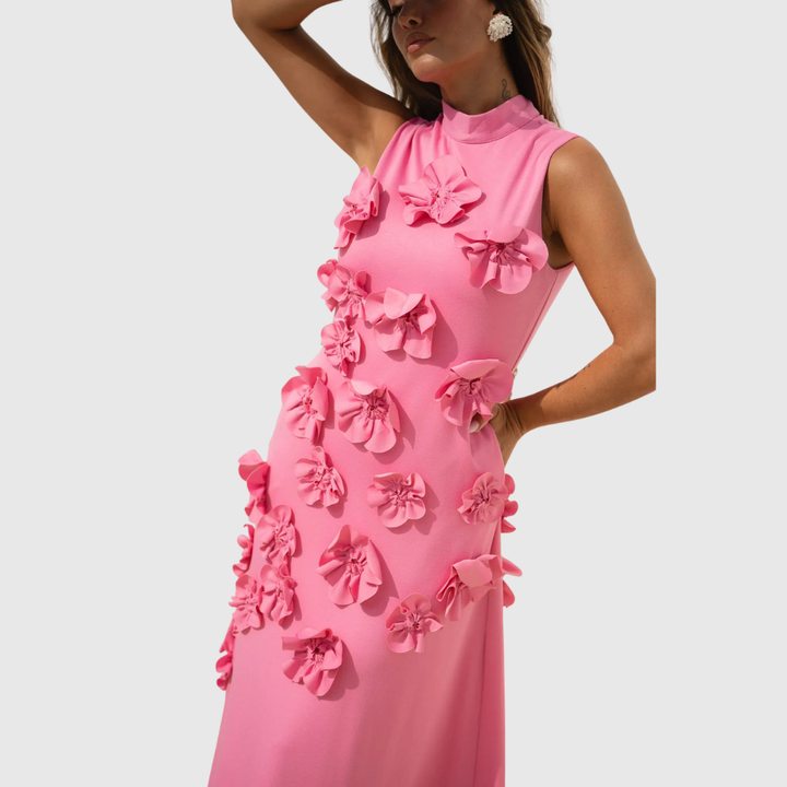 Janelle | Women's Flower Sleeveless Maxi Wedding Guest Dress