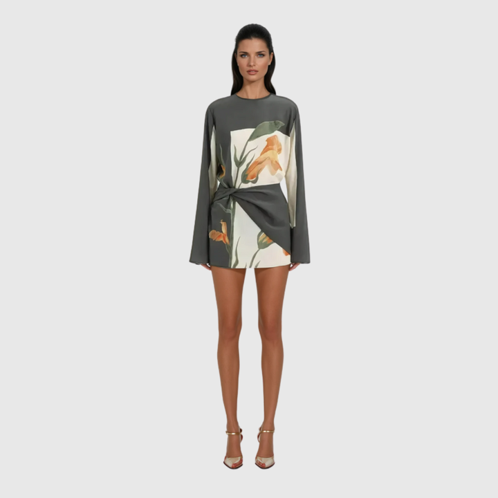 Constance Floral Twist Cocktail Mini Dress