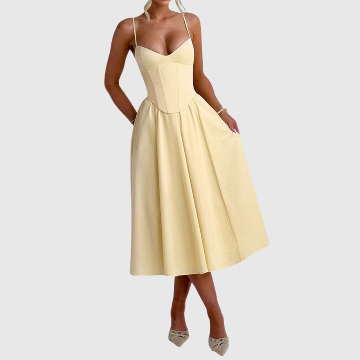 Miranda Midi Dress - Lemon