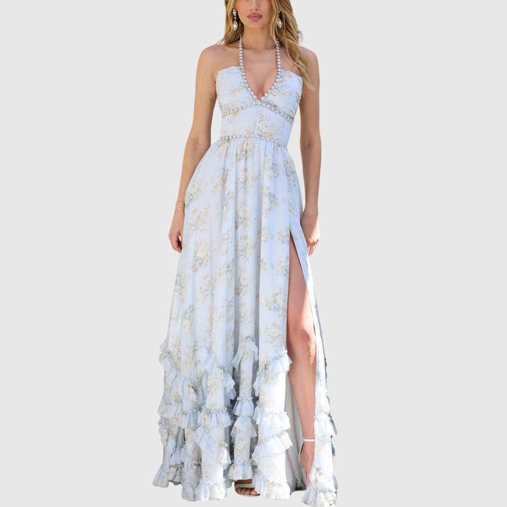 Paulena | Women's Floral Split Maxi Wedding Guest Dress