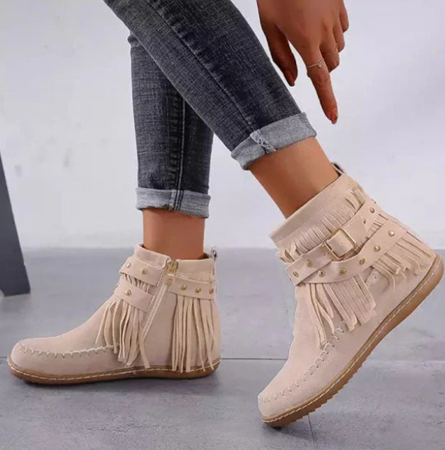 Allison - Fringe Ankle Boots