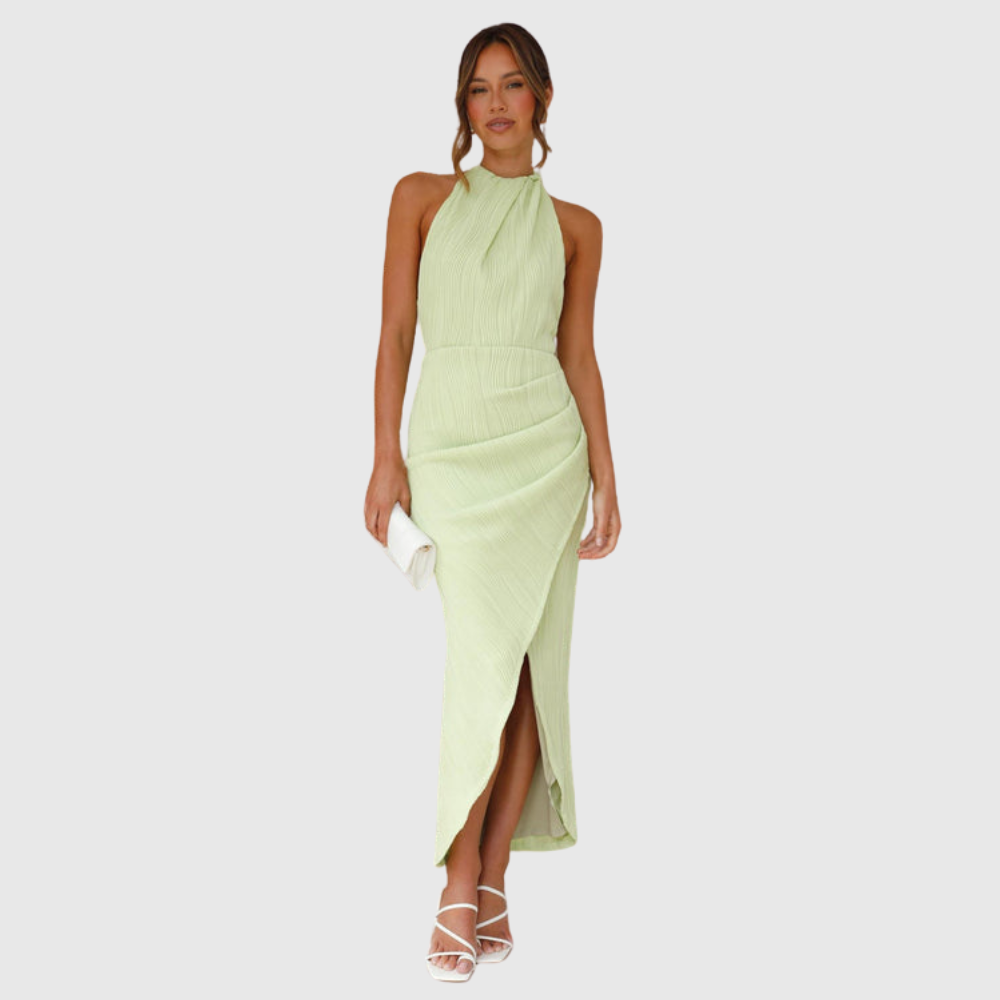 Amayah | Women's Elegant Pleated Maxi Wedding Guest Dress