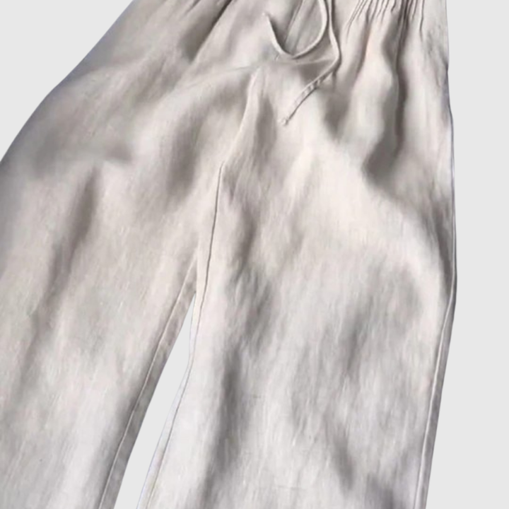 Camille | Wide-leg Pants in Cotton and Linen Blend