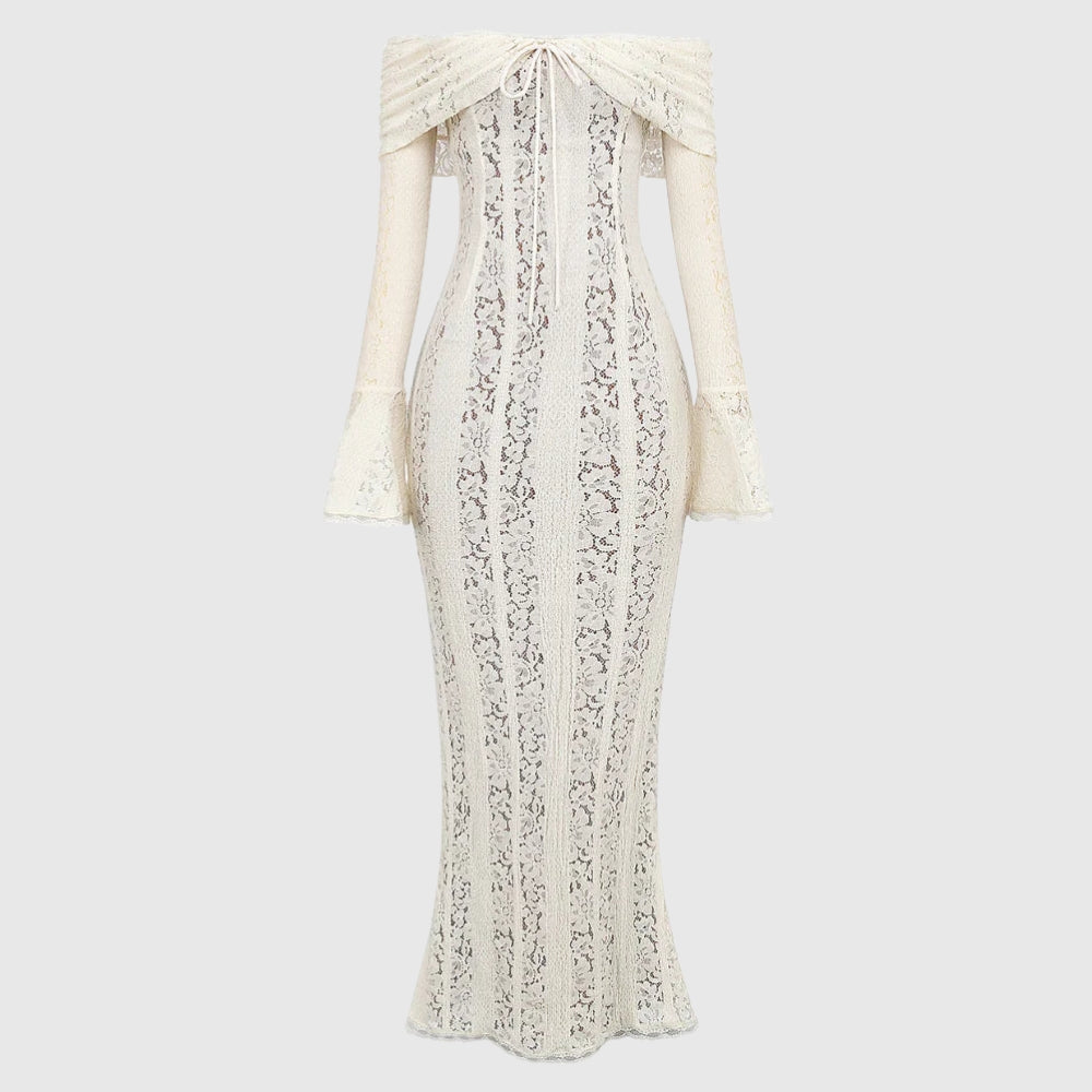 Lucy | Women's Lace Off-Shoulder Maxi Summer Dress