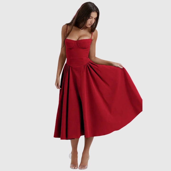 Calliope | Women's Sleeveless Structured Midi Summer Dress