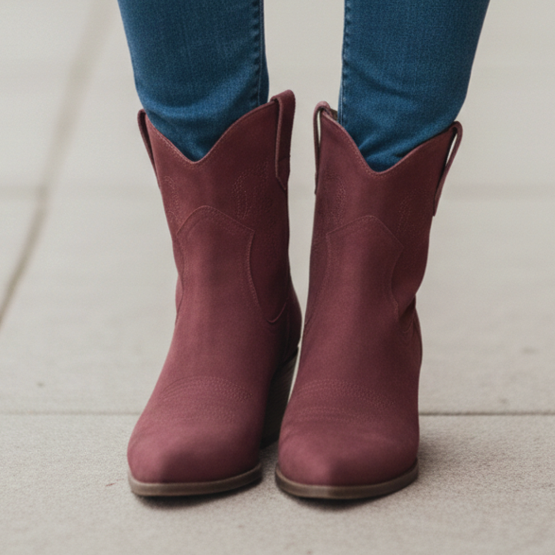 Athena - Suede Western Boots
