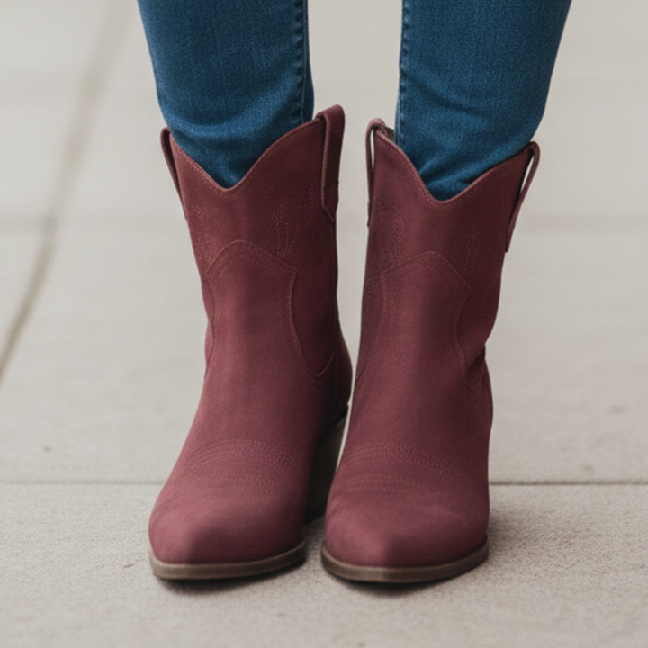Athena - Suede Western Boots