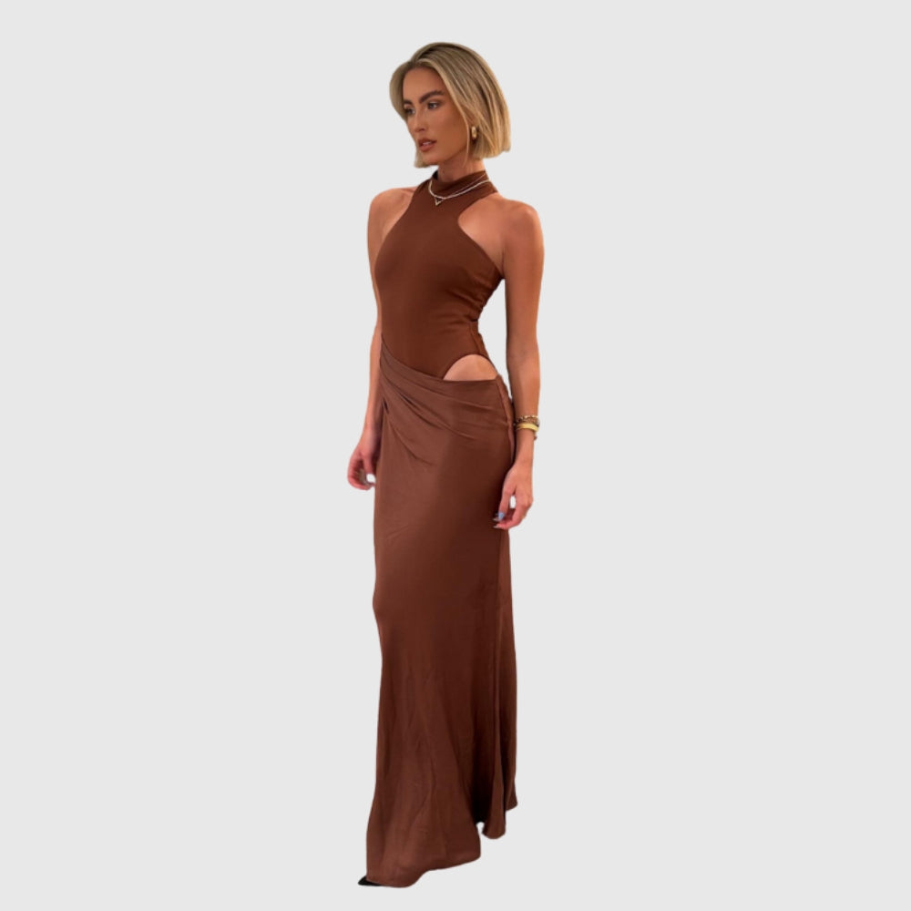 Zara | Women's Sleeveless Cut-out Maxi Wedding Guest Dress