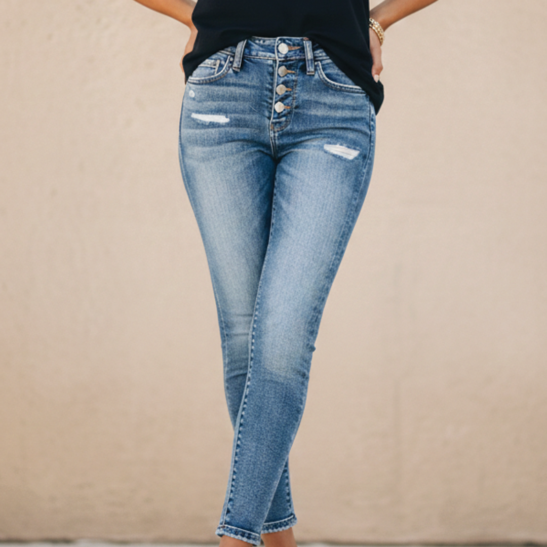 Autumn - Slim Fit Button Jeans