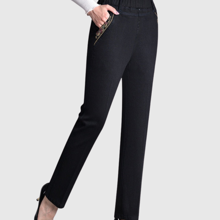 Laluna® | Women's jeans with side pockets and elastic waist
