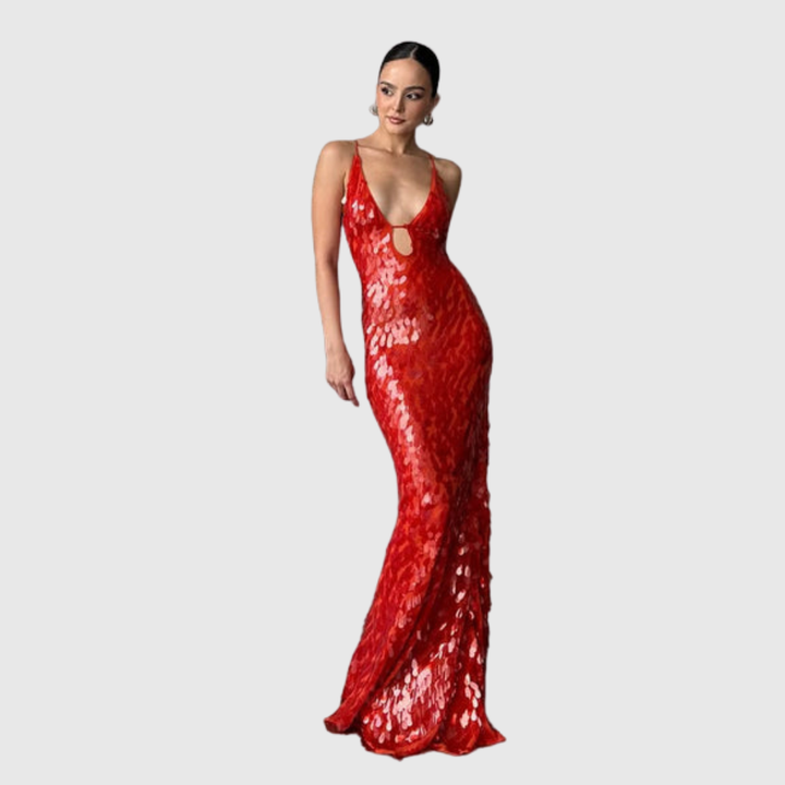 Veronica | Women's Sleeveless Sequin Maxi Prom Dress