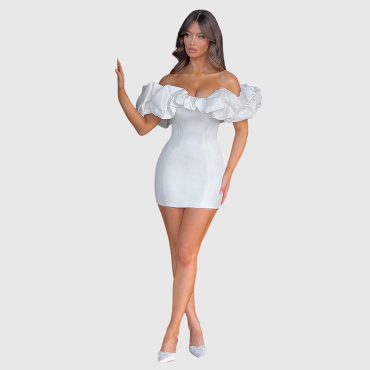 Raylene | Women's Ruffle Off-Shoulder Mini Cocktail Dress