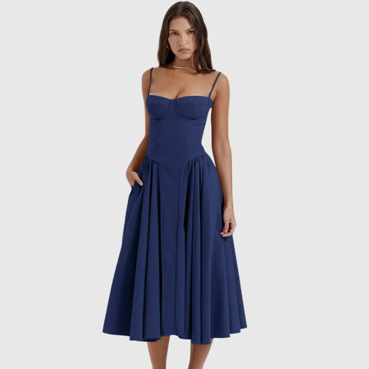 Calliope | Women's Sleeveless Structured Midi Summer Dress