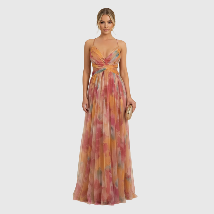 Angela | Women's Romantic Sleeveless Maxi Wedding Guest Dress