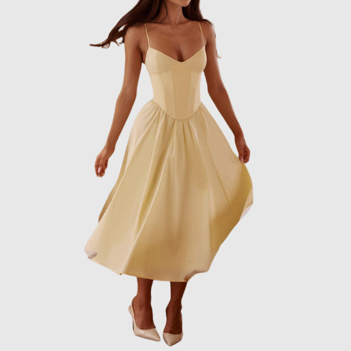 Miranda Midi Dress - Lemon