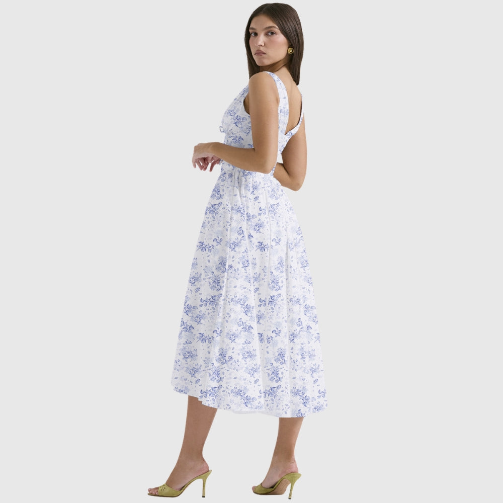 Michelle | Women's Floral Sleeveless Midi Spring Dress