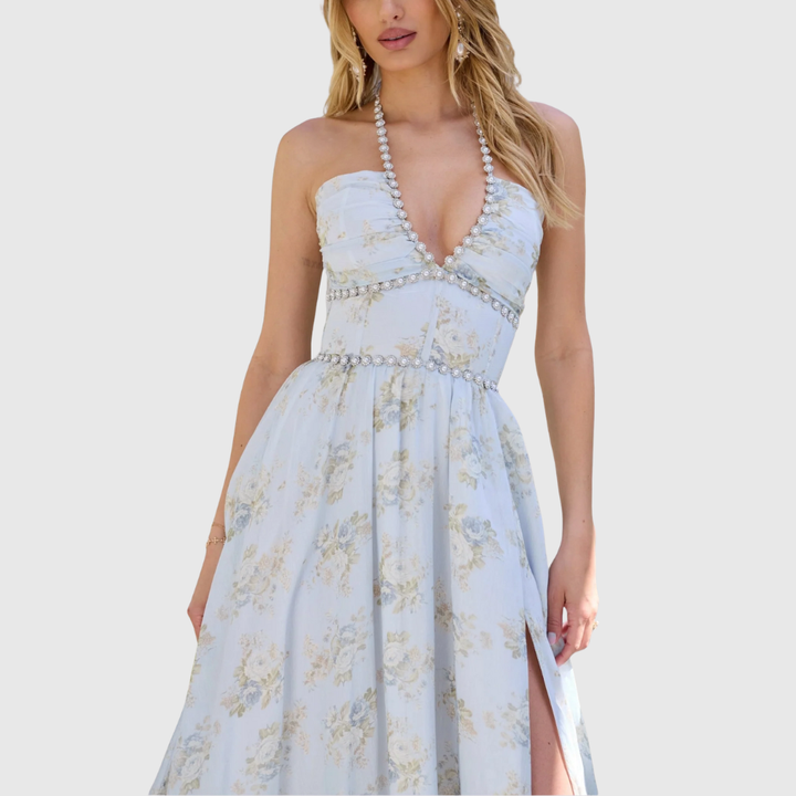 Paulena | Women's Floral Split Maxi Wedding Guest Dress