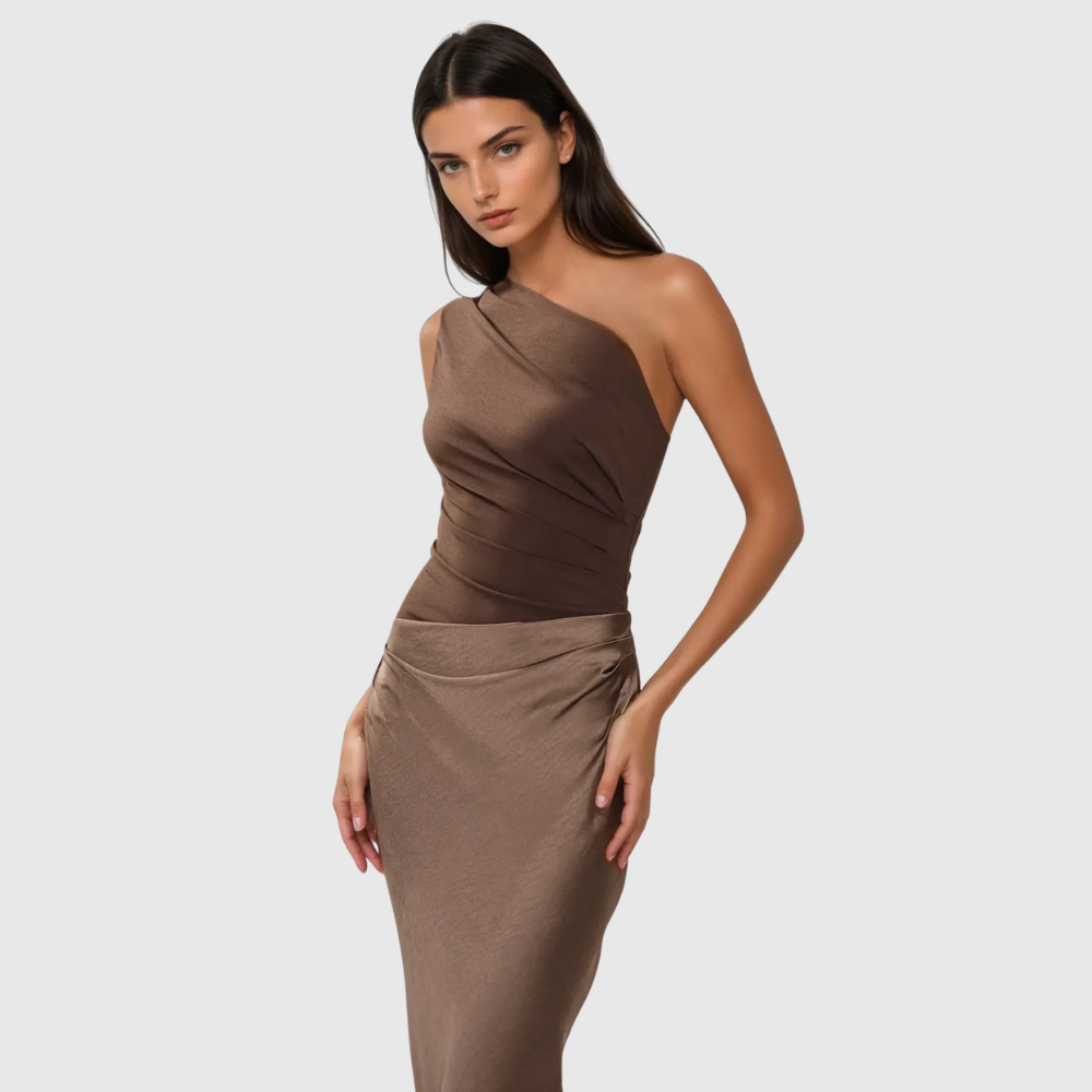 Kaelyn | Women's Elegant One Shoulder Maxi Wedding Guest Dress
