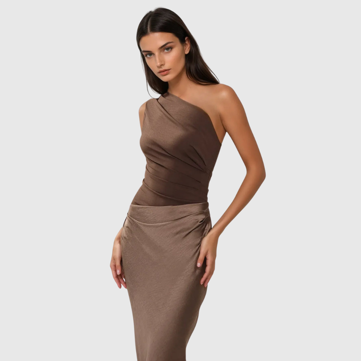 Kaelyn | Women's Elegant One Shoulder Maxi Wedding Guest Dress