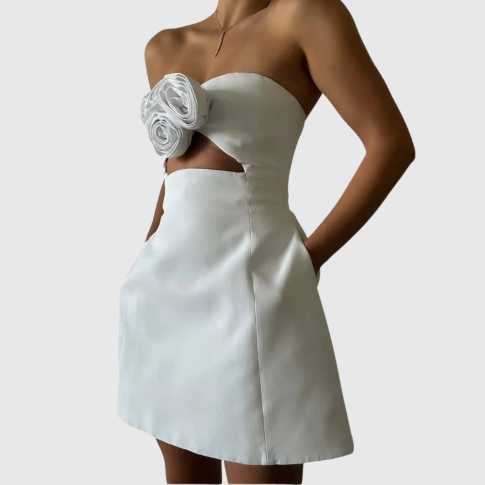 Elspeth | Women's Strapless Floral Mini Cocktail Dress