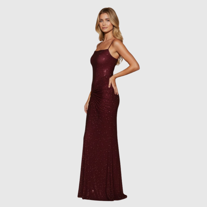 Eden | Women’s Sleeveless Sequin Glitter Maxi Wedding Guest Dress