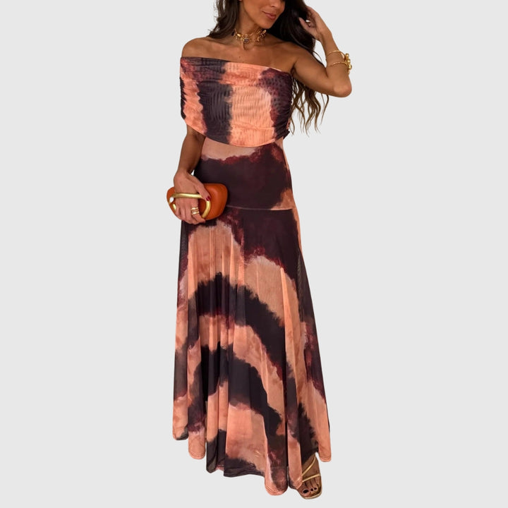 Brittany | Women's One-Shoulder Mesh Maxi Summer Dress