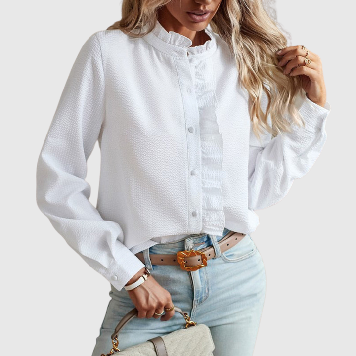 Valentina Rossi Ruffle Trim Shirt