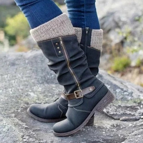Teresa - Buckle Knee-High Boots