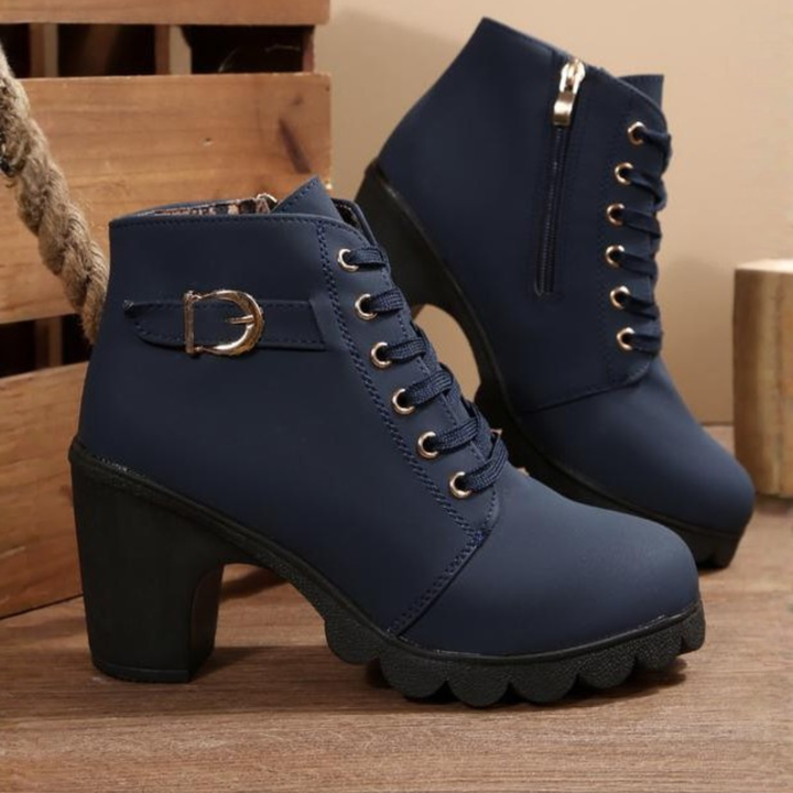 Demi™ | Chic Lace-Up Chunky Ankle Boots