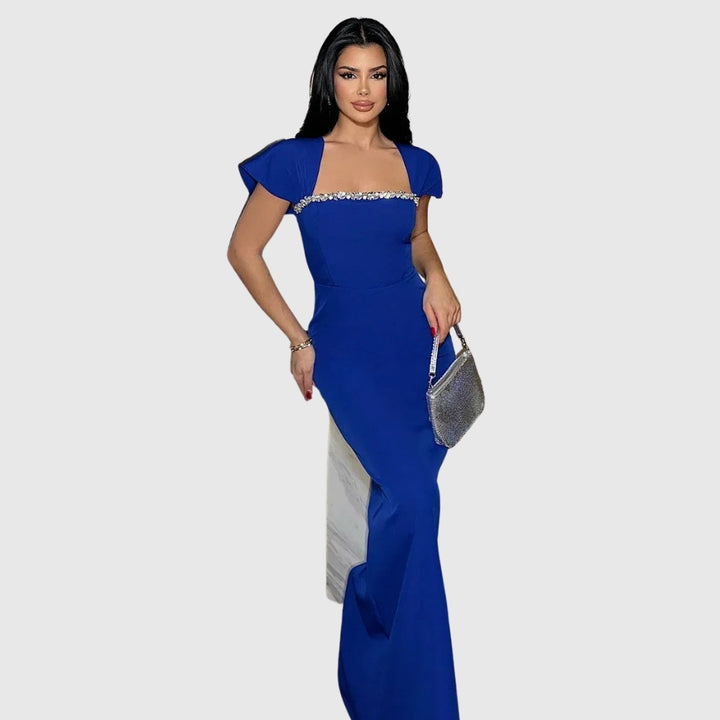 Keira | Women's Square-Neck Shoulder-Drape Bodycon Maxi Dress