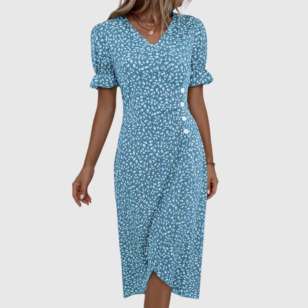 Charlene™ | Fresh Bloom V-Neck Dress