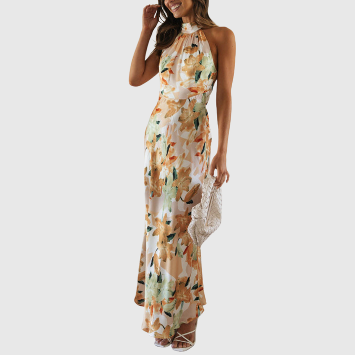 Ember | Women's Floral Halter Open Back Maxi Dress