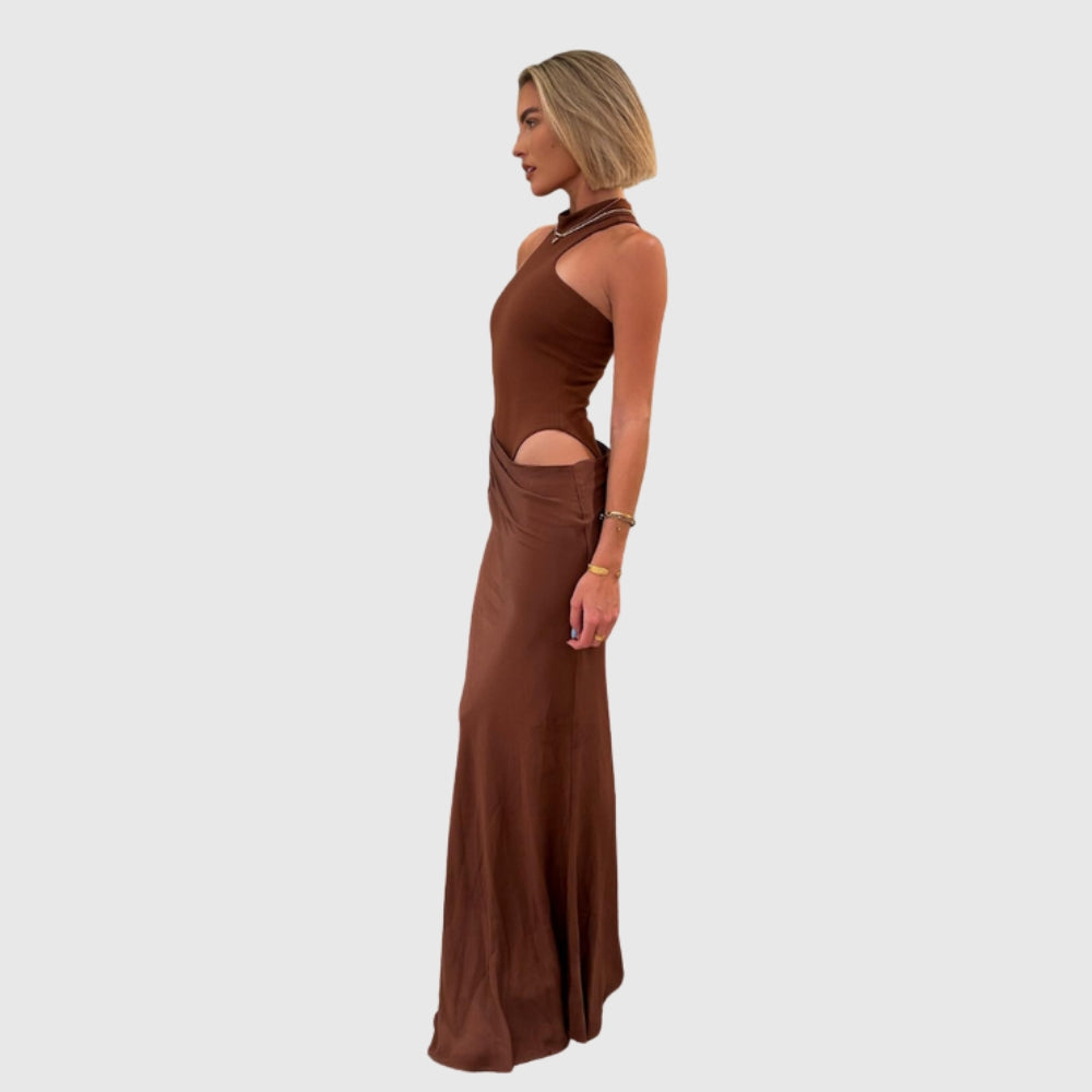Zara | Women's Sleeveless Cut-out Maxi Wedding Guest Dress