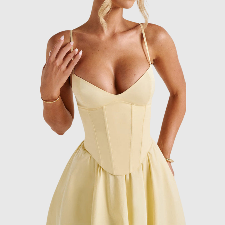 Miranda Midi Dress - Lemon