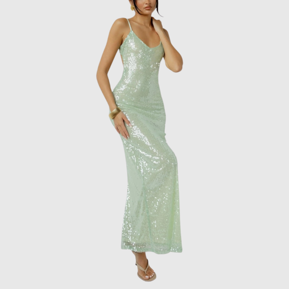 Amaria | Women's Sleeveless Sequin Maxi Summer Vacation Dress