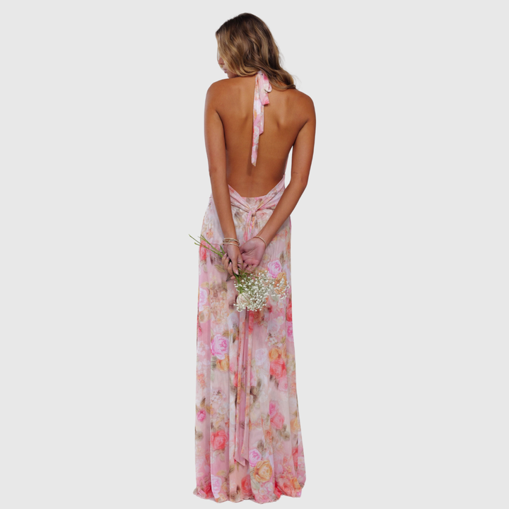 Ariadne | Women's Floral Deep V-Neck Maxi Wedding Guest Dress