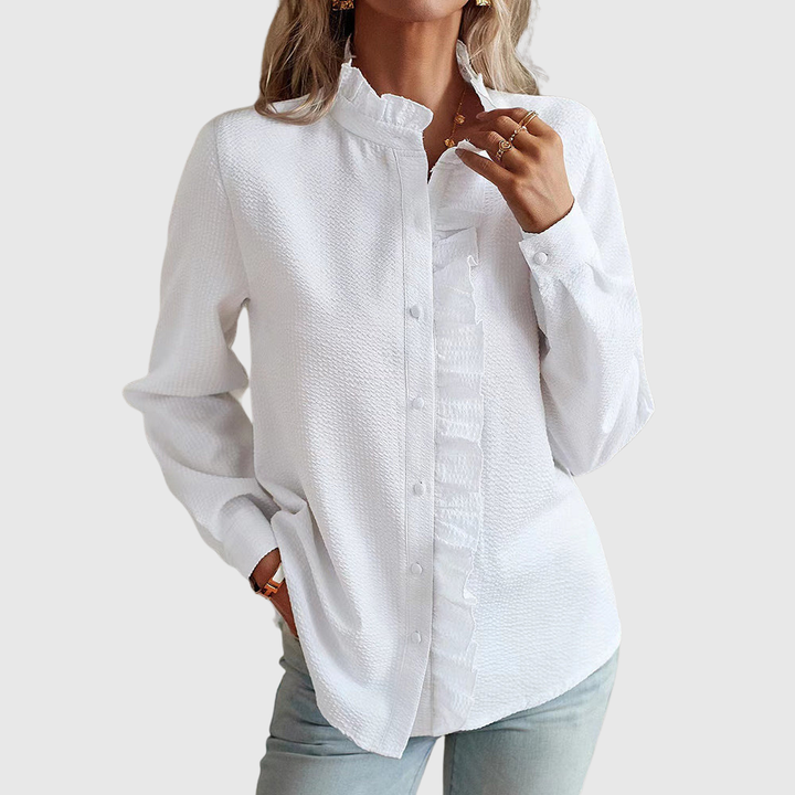 Valentina Rossi Ruffle Trim Shirt
