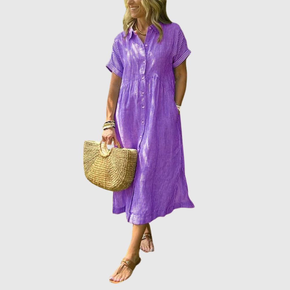Corinne™ | Striped Button-Up Shirt