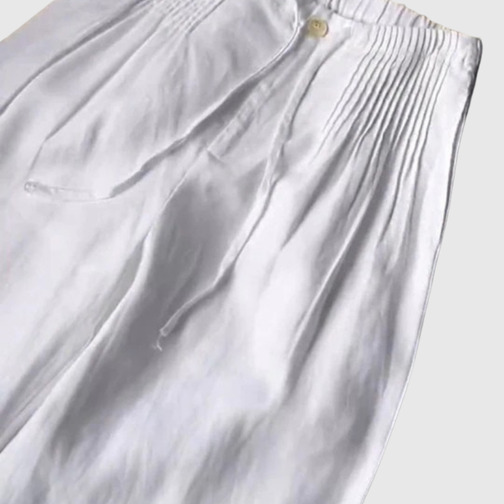 Camille | Wide-leg Pants in Cotton and Linen Blend