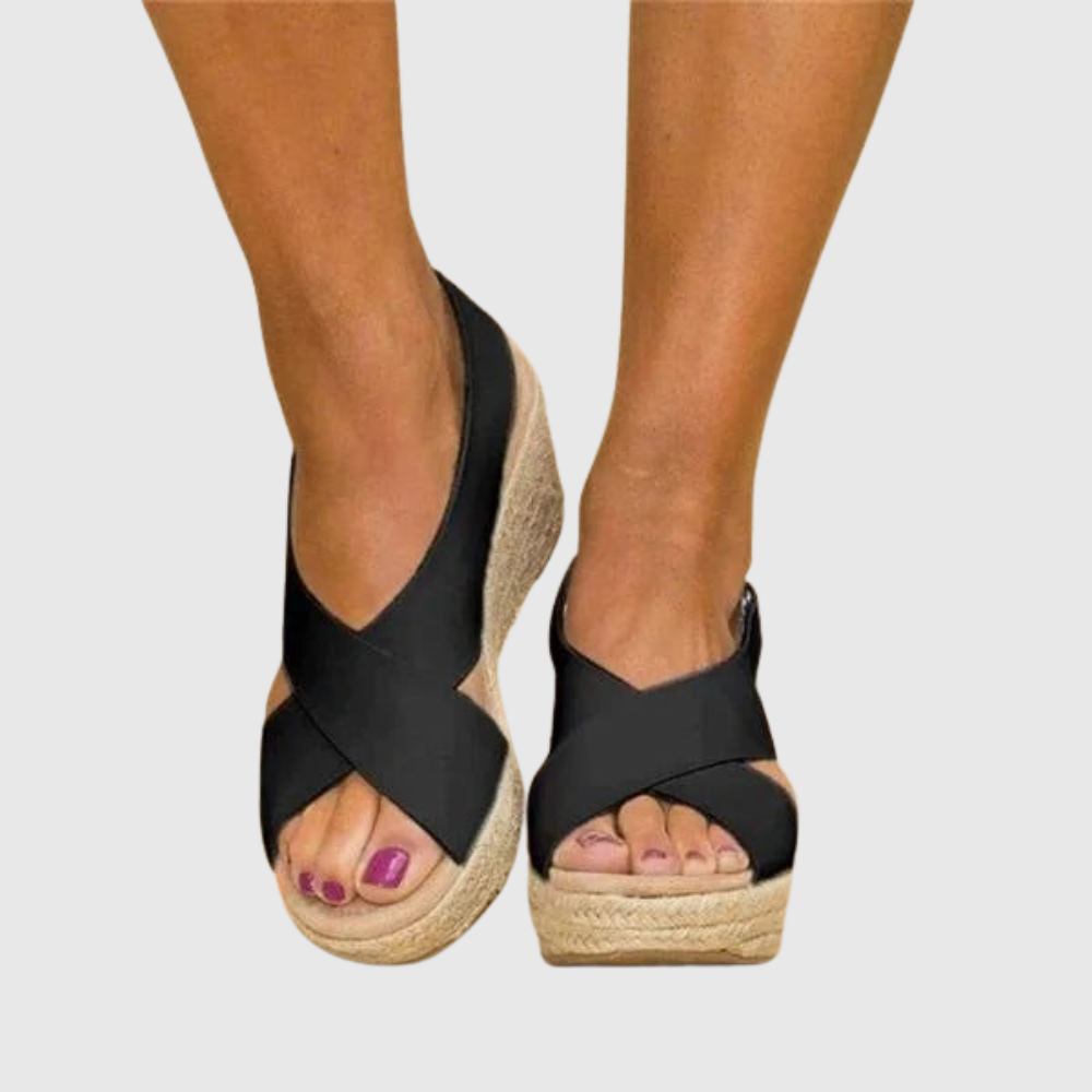 Women's Orthopedic Espadrilles Wedge Sandals With Cross Straps